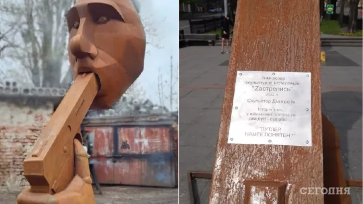 В столице установили скульптуру с изображением Путина