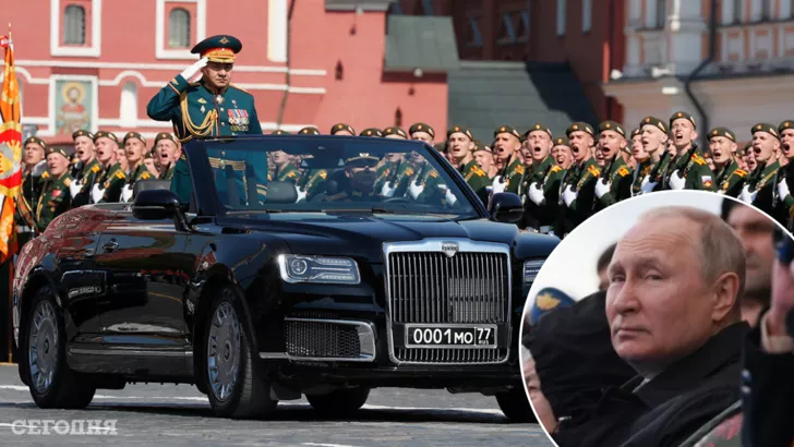 В Москве парад к 9 мая начался с выезда Сергея Шойгу на странном лимузине.
