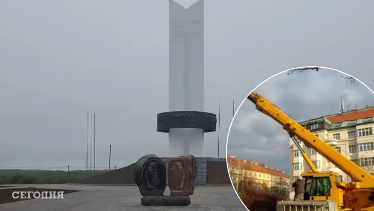 В Україні демонтують монумент "Три сестри" / Колаж "Сьогодні"