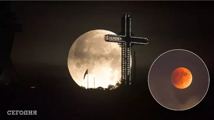 Потрясающие снимки лунного затмения на фоне тени Земли сделали позавчера, с 15 на 16 мая