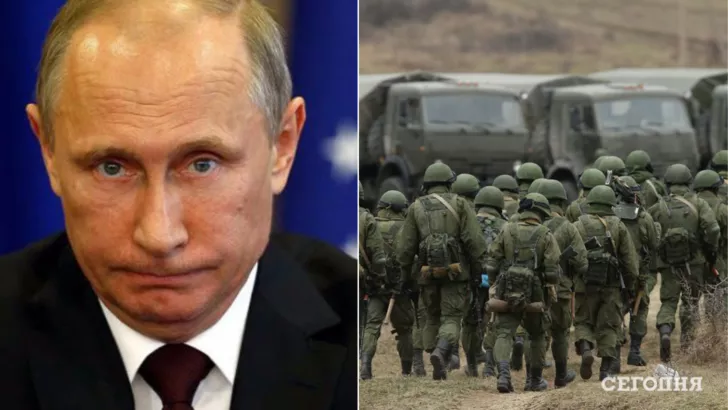 Хозяину Кремля не понравятся настроения в армии РФ. Фото: коллаж: "Сегодня"