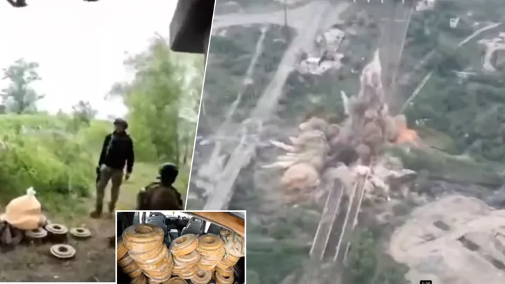 Военные показали на видео взрыв моста