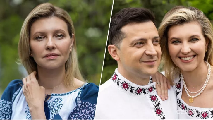 Елена Зеленская в вышиванке. 2022 год и 2021 год