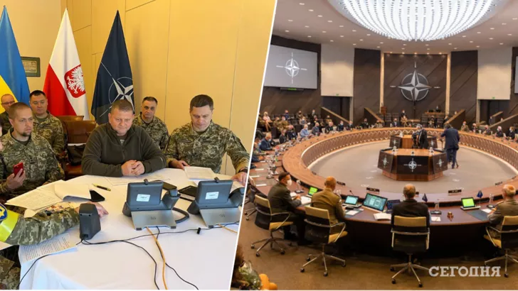 Валерій Залужний провів зустріч із НАТО. Фото: колаж "Сьогодні"