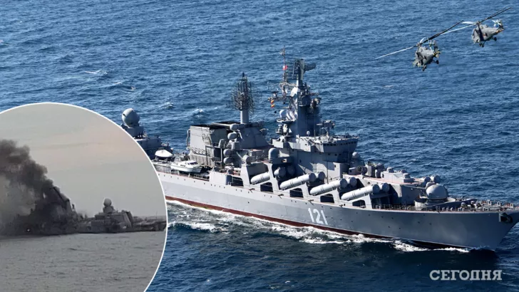 У Міноборони РФ заперечують участь крейсера у так званій "спеціальній операції"/Фото: колаж: "Сьогодні"