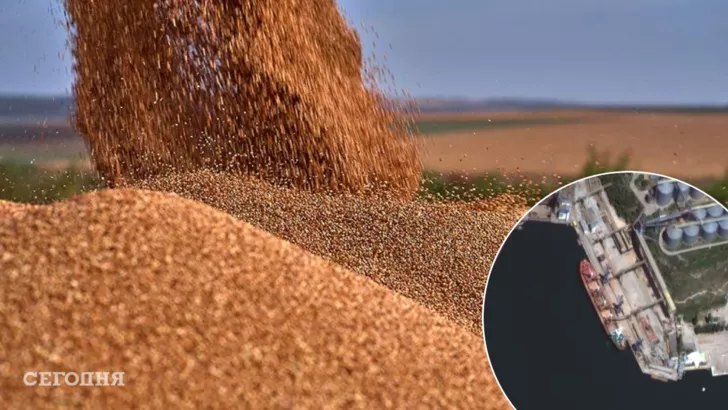 Оккупанты воруют зерно/Фото: Maxar Technologies, коллаж: "Сегодня"