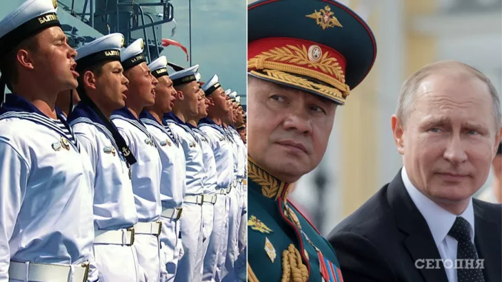 Моряки РФ скаржаться на командування Путіну та Шойгу. Фото: колаж "Сьогодні"
