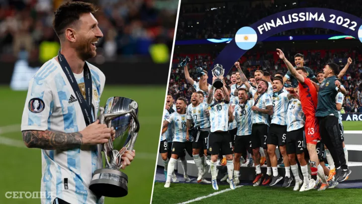 Месси и Аргентина празднуют победу в Финалиссиме