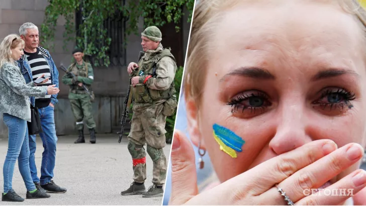 Российские военные похищают украинских мужчин. Фото: коллаж "Сегодня"