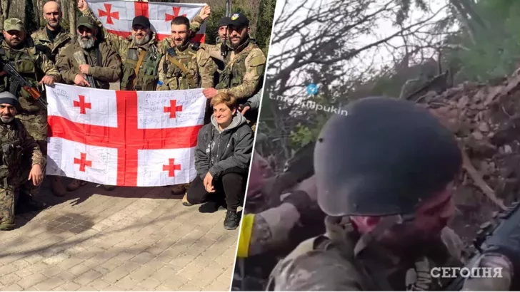 Добровольцы из Грузии защищают Украину. Фото: коллаж "Сегодня"