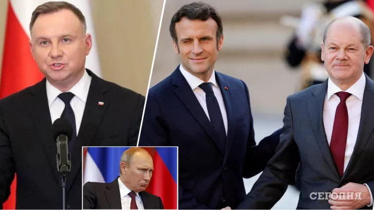 Анджей Дуда раскритиковал лидеров Франции и Германии. Фото: коллаж "Сегодня"