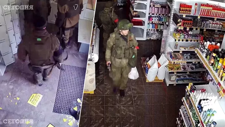 Оприлюднено відео, як російські військові грабували магазин у Сумській області