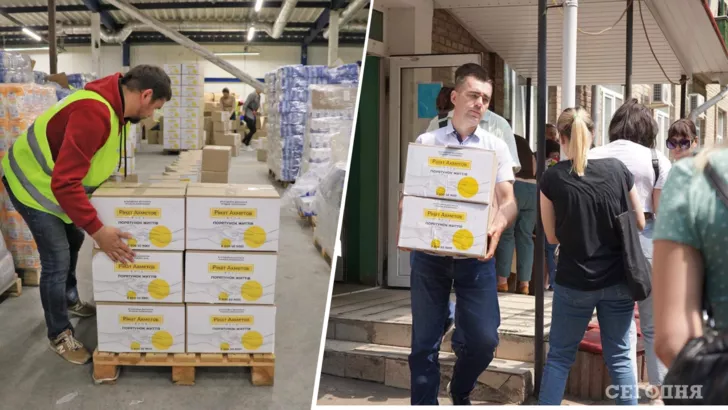 Гуманитарная помощь для переселенцев в Киеве