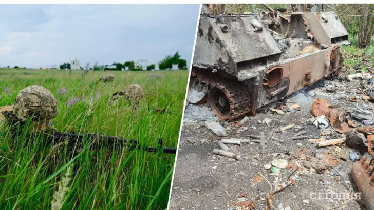 ВСУ на юге уничтожили российский танк Т-72. Коллаж "Сегодня"