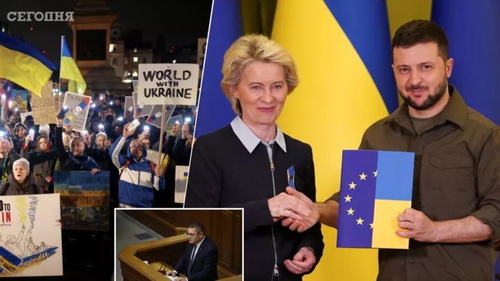 Украина может быстро пройти путь от кандидата к члену ЕС. Фото: коллаж "Сегодня"