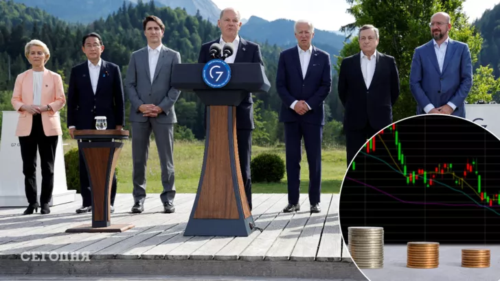 Лідери G7 стурбовані економічною кризою, яка насувається/Фото: REUTERS/Jonathan Ernst, колаж: "Сьогодні"
