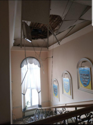В управлении полиции Одессы обвалился потолок | Фото: Думская