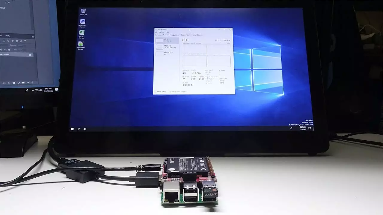 Raspberry Pi 3B способен запустить WIndows 10 ARM, но запуск программ очень медленный