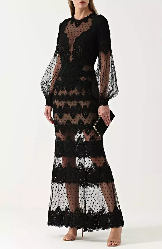 Черное кружевное платье: красивые фасоны на 8 Марта