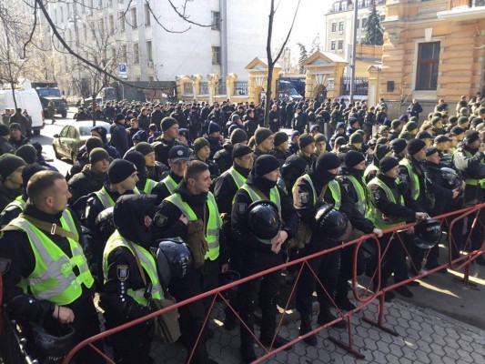 Столкновения между представителями партии "Национальный корпус" и правоохранителями в Киеве, 9 марта 2019 года. Фото: nationalcorps.org