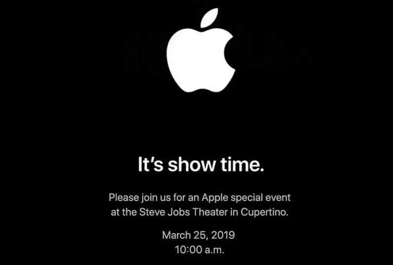 Анонс нового мероприятия от Apple 25 марта 2019 года