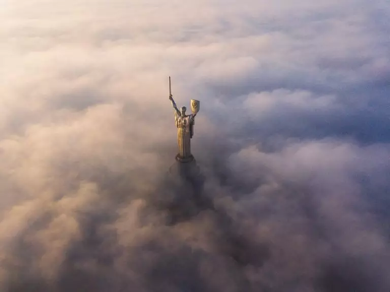 Фото Сергея Ристенко монумента Родина-Мать в Киеве с сервиса SkyPixel