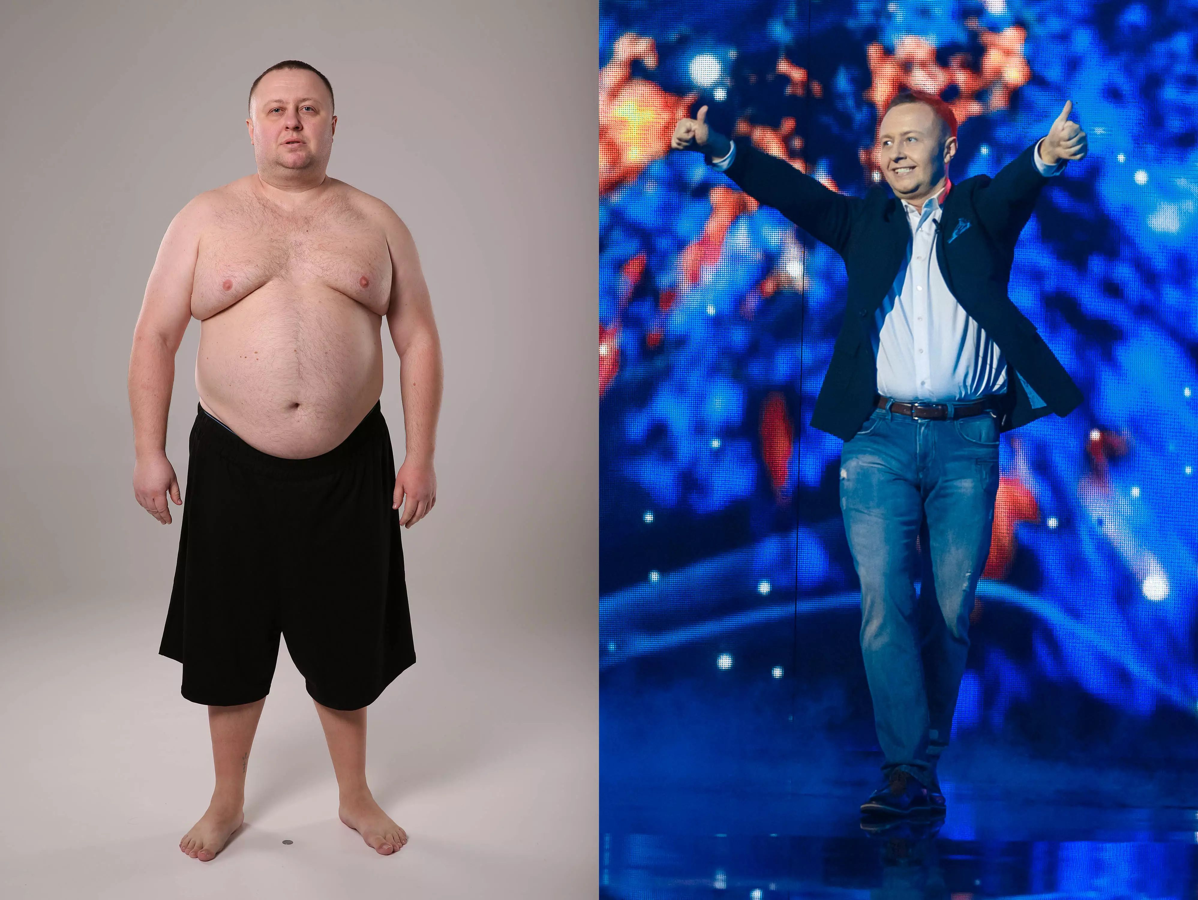 Максим Письмиченко до и после похудения