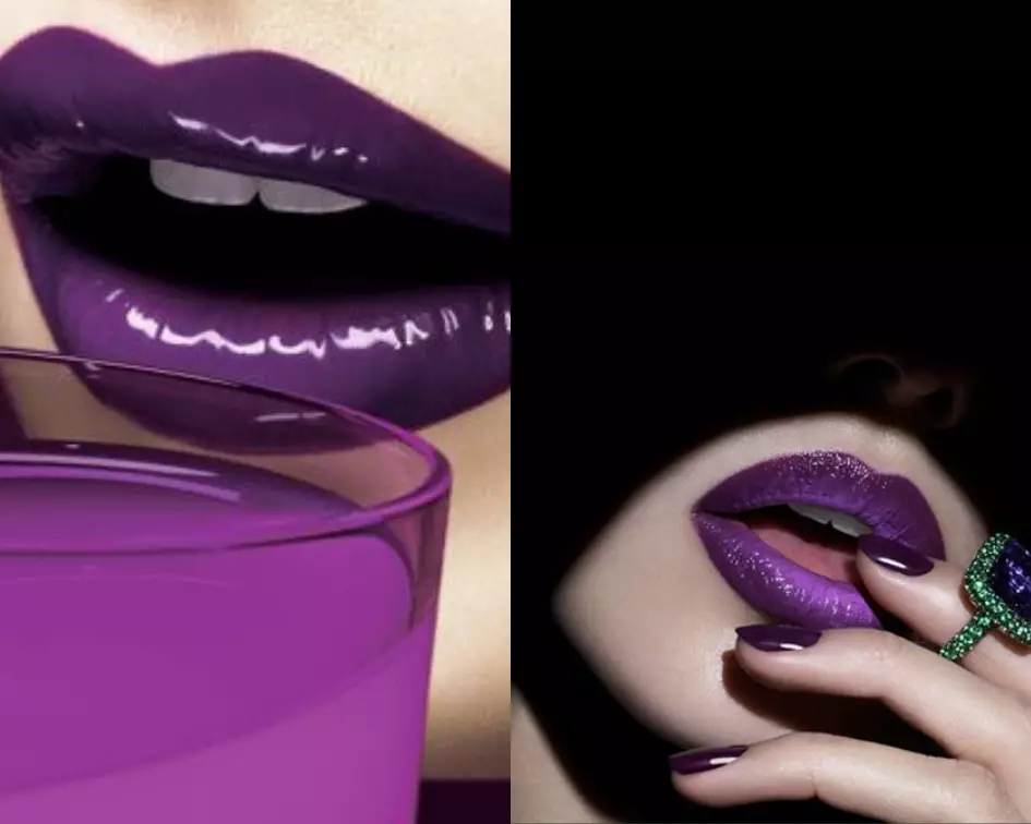 Фиолетовый цвет помады – новый вызов в мире макияжа