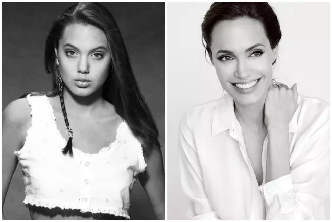 Актриса Анджелина Джоли в молодости и сейчас
