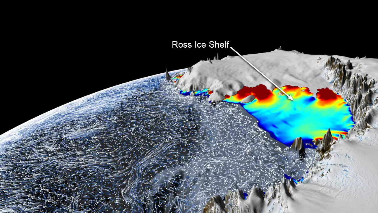 Шельфовый ледник Росса и подводная скала
