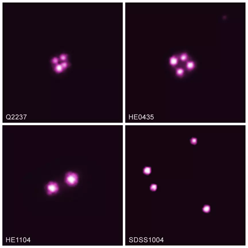 Группа из пяти квазаров, скорости черных дыр которых были измерены с высокой точностью