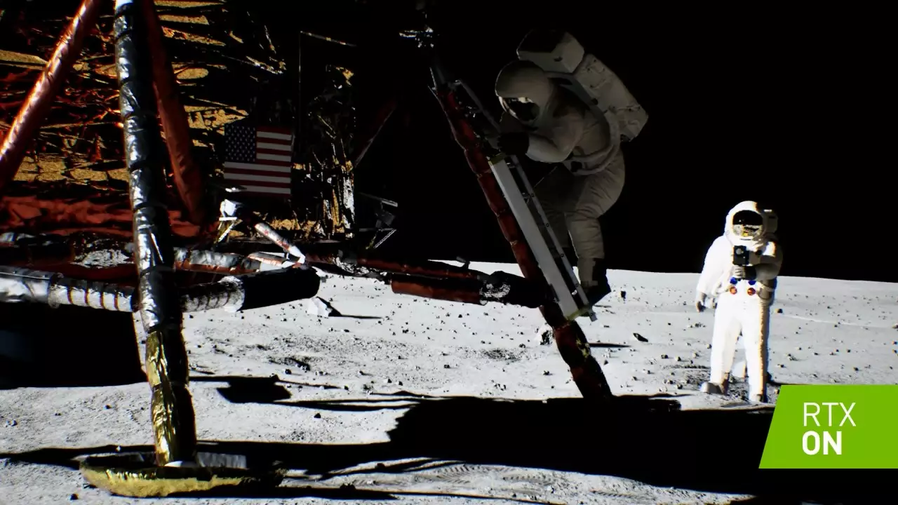 Демонстрация высадки на Луне с технологией RTX