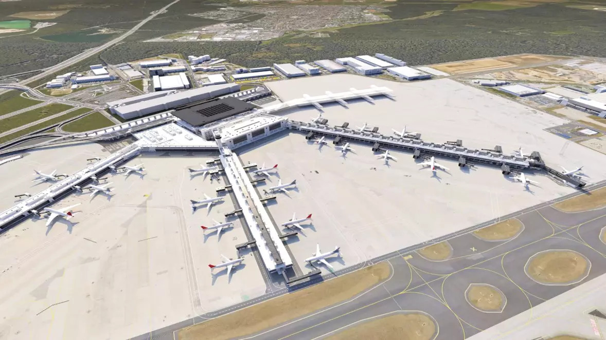 Великан. В 2021 году так будет выглядеть новая часть аэропорта Франкфурт-на-Майне — терминал 3. Фото: Frankfurt Airport