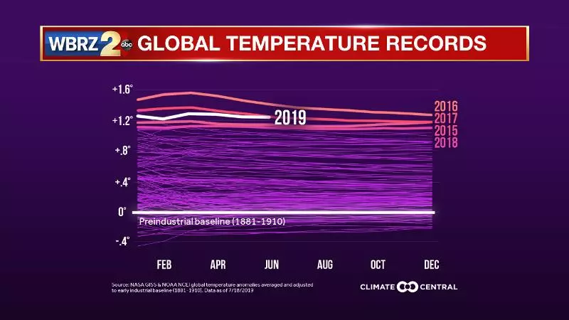 2019 год может стать вторым самым жарким в истории метеонаблюдений