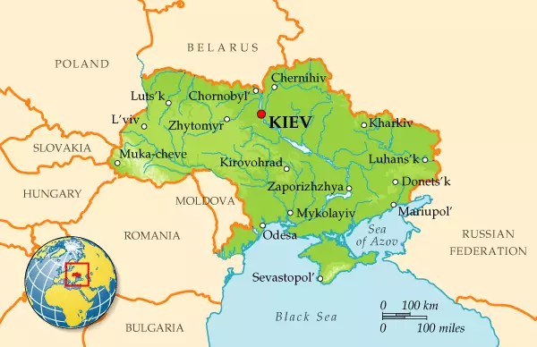 Країни-сусіди України на мапі