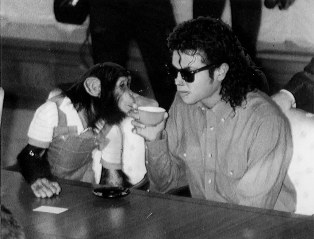 Майкл Джексон и его шимпанзе Баблз