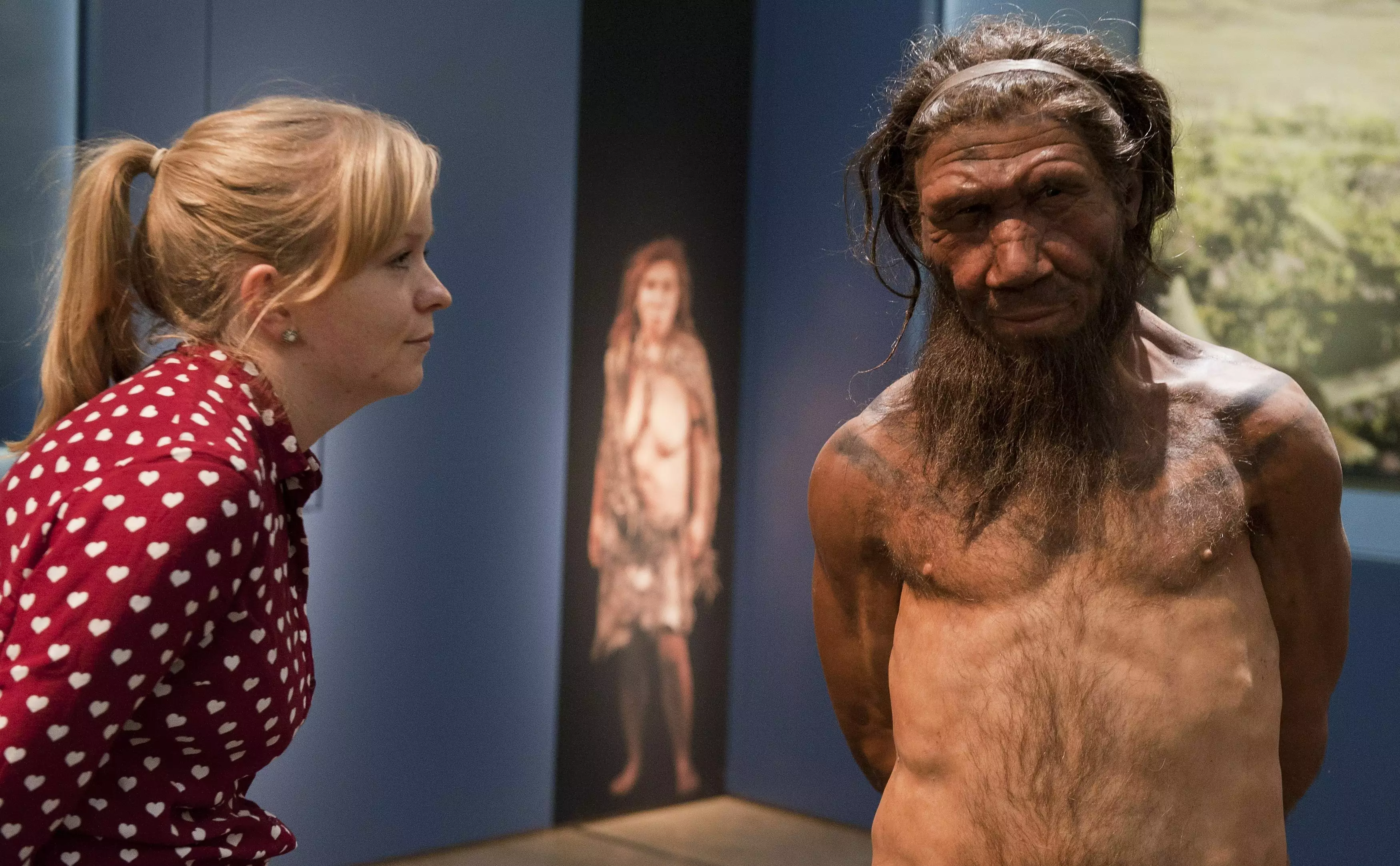 Модель неандертальца в британском музее