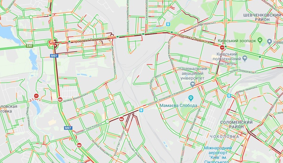 Киев остановился в масштабных пробках