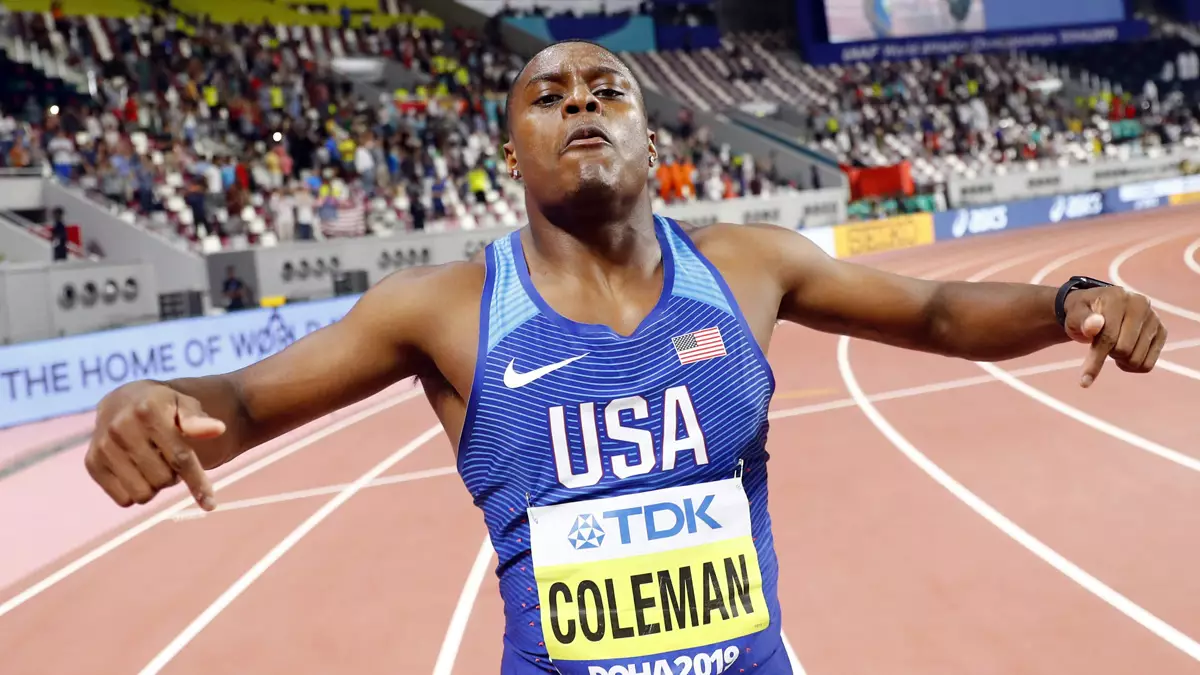 Кристиан Коулман взял "золото" в беге на 100 метров в Катаре