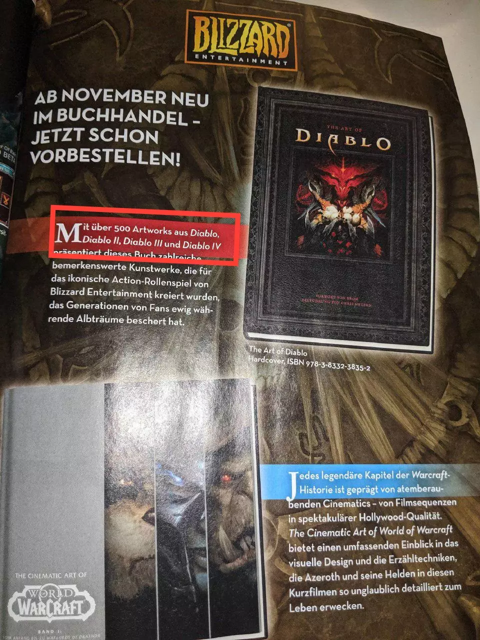Снимок из артбука с упоминанием Diablo 4