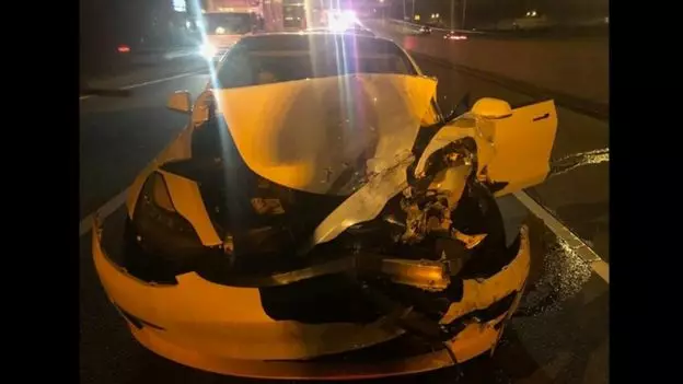 Последствия аварии Tesla Model 3