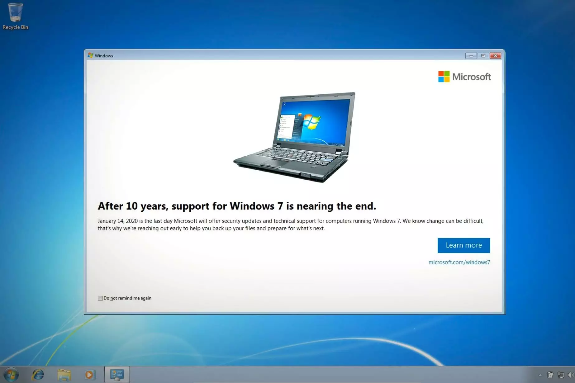 Microsoft цілий рік попереджала користувачів про закінчення підтримки Windows 7