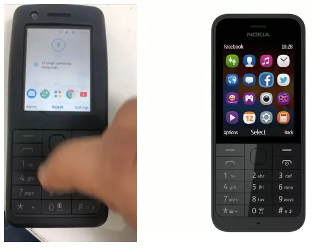 Nokia 400 4G (справа) на Android