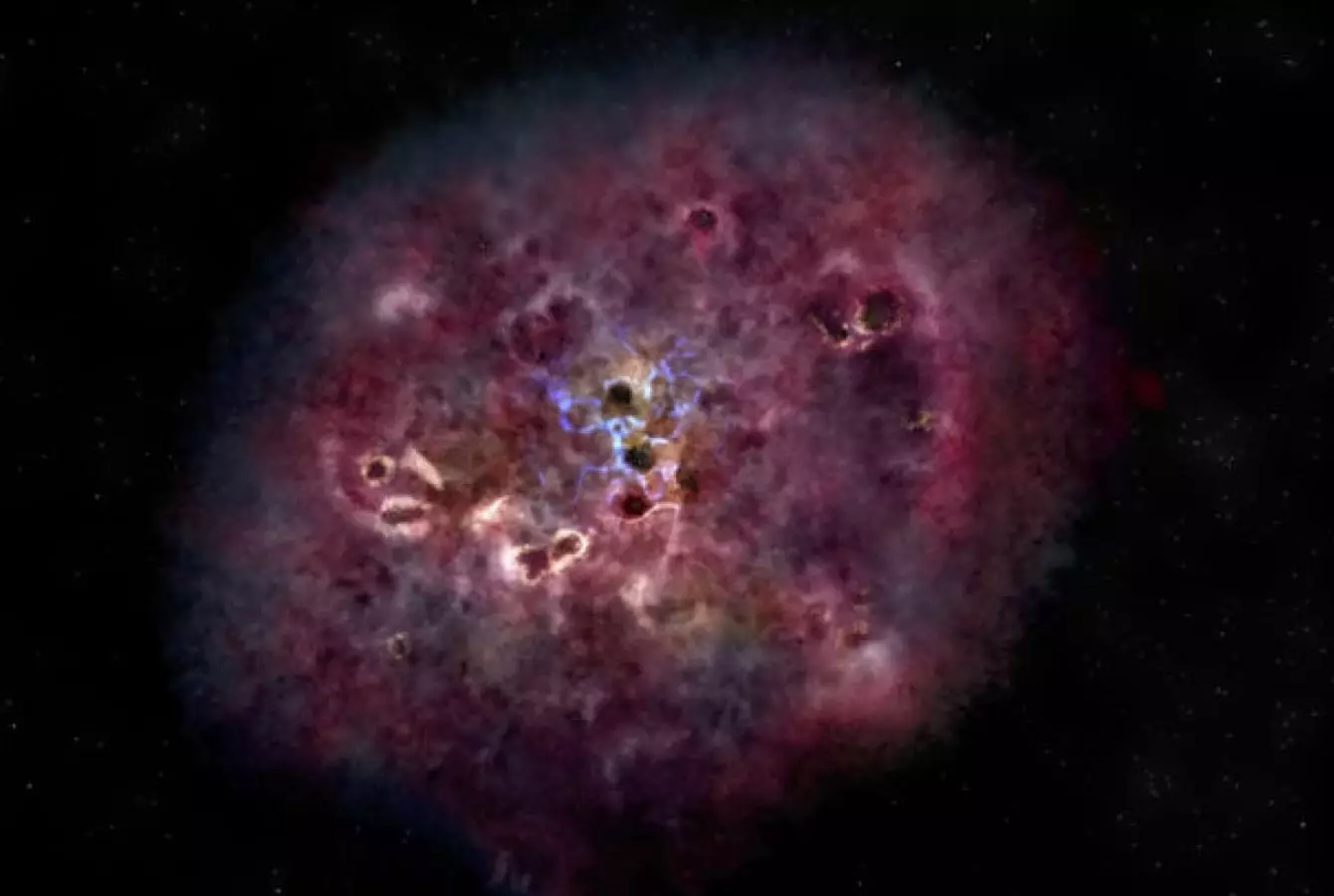 Впечатление художника, как выглядела XMM-2599, когда она формировал свои звезды