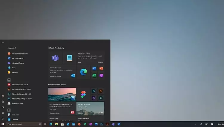Обновленный "Пуск" Windows 10