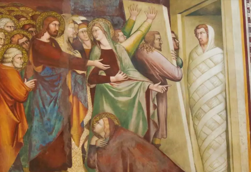 Воскрешение Лазаря, фреска