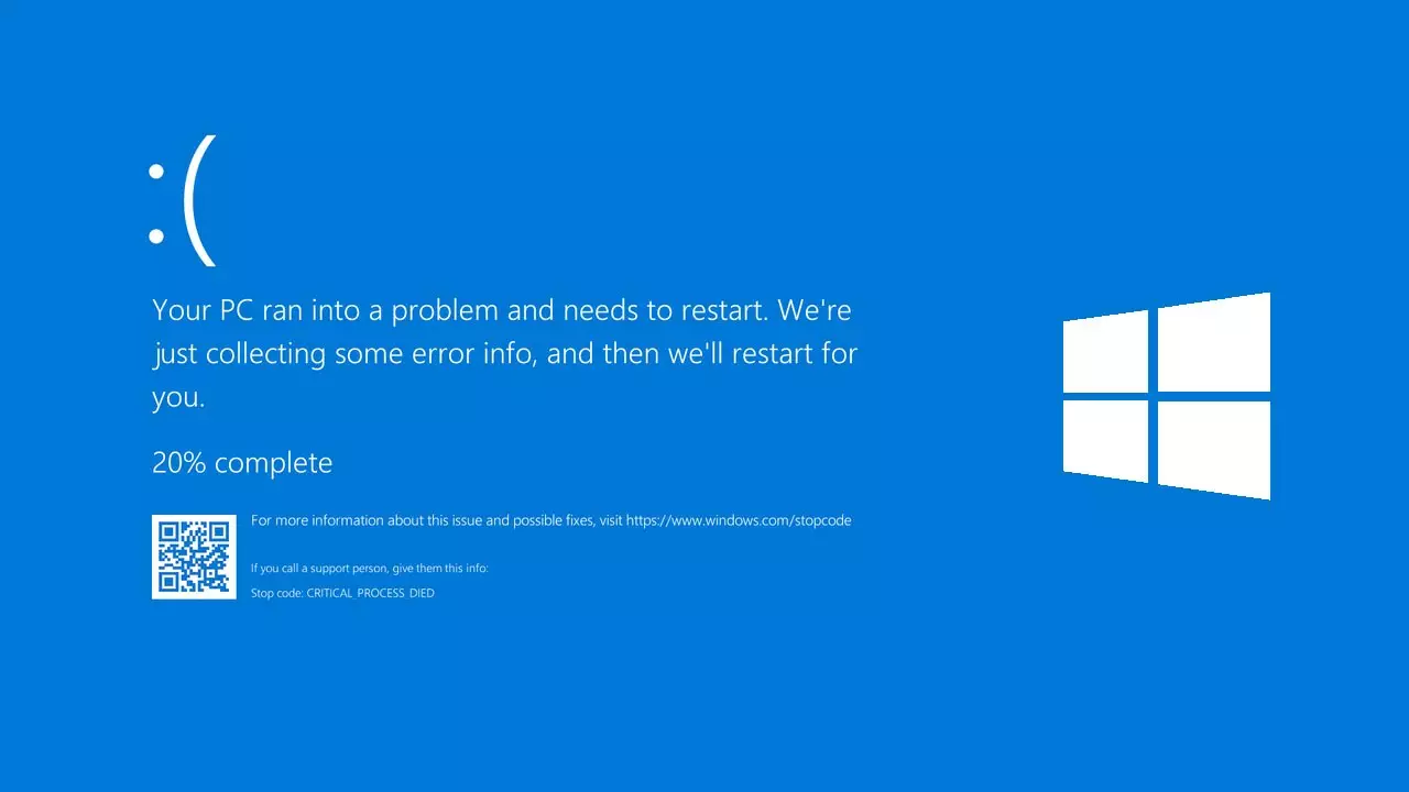 Пример ошибки BSOD на Windows 10