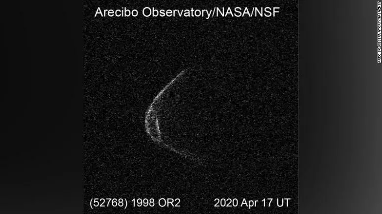 Доплеровское радиолокационное изображение астероида 1998 OR2 создает впечатление, будто на астероид надета маска для лица