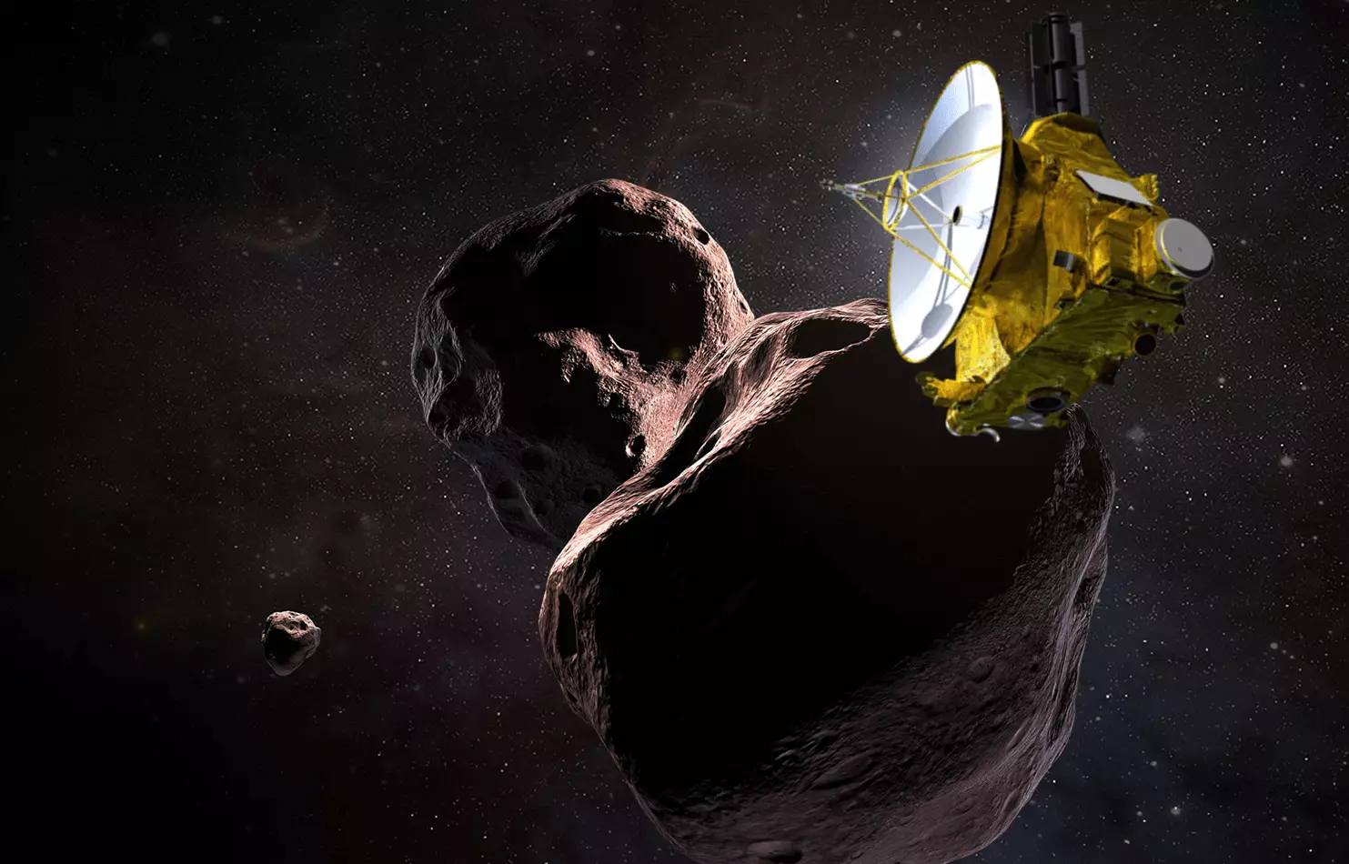 Аппарат New Horizons у астероида Аррокот (Ультима Туле)