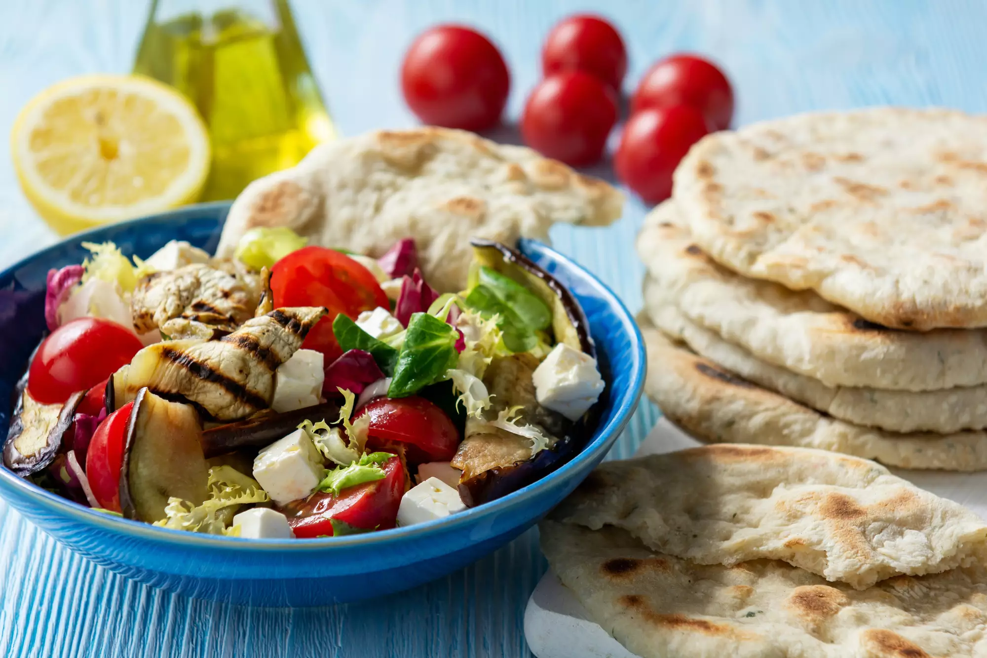 Греческий салат с баклажаном